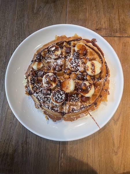 Nutella banana belgian waffle